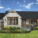 single story white house black trim