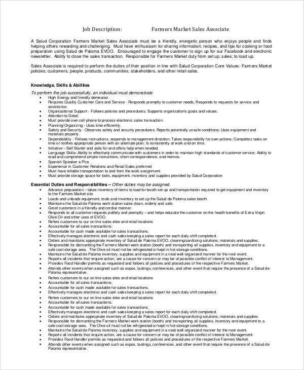 Tractor Supply Sales Associate Job Description
