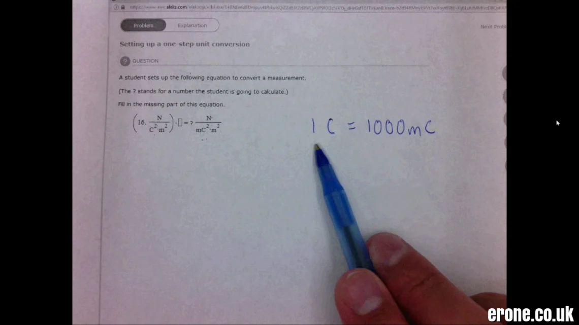 Setting Up A One Step Unit Conversion Aleks Answers