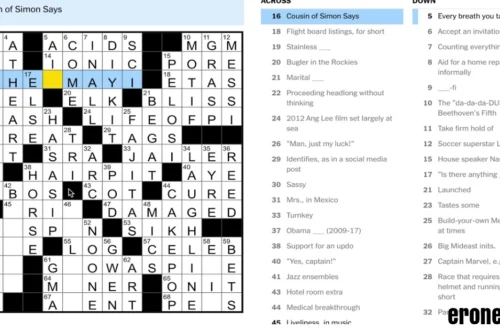 Recently Dated NYT Crossword Clue
