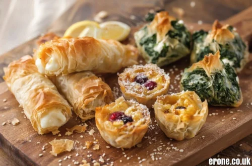 Cheese Phyllo Rolls Appetizers Using Phyllo Dough -Sweet -Spinach -Cups